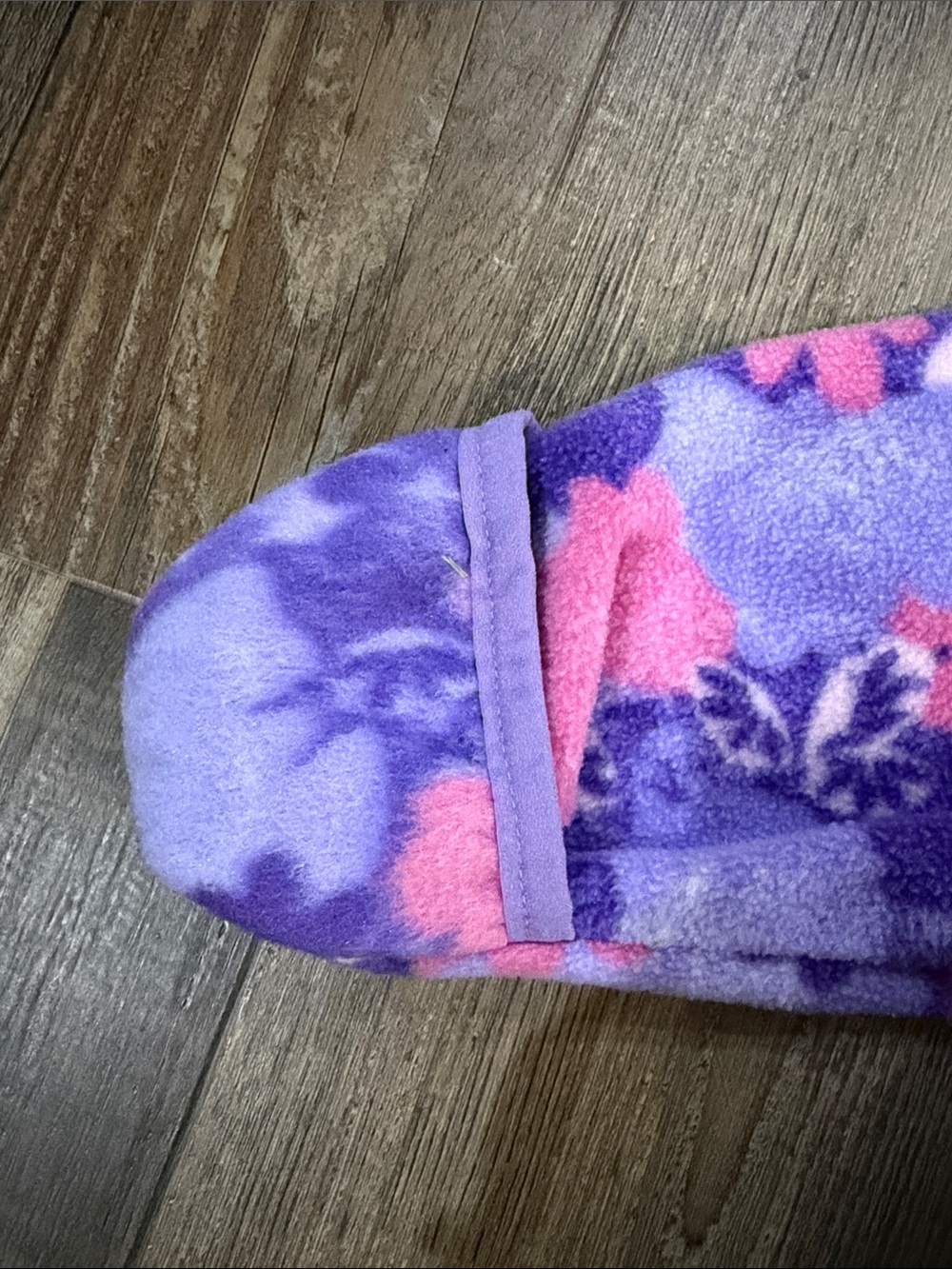 Columbia Purple and Pink Floral Fleece Hooded Baby One-Piece - Picture 3 of 6